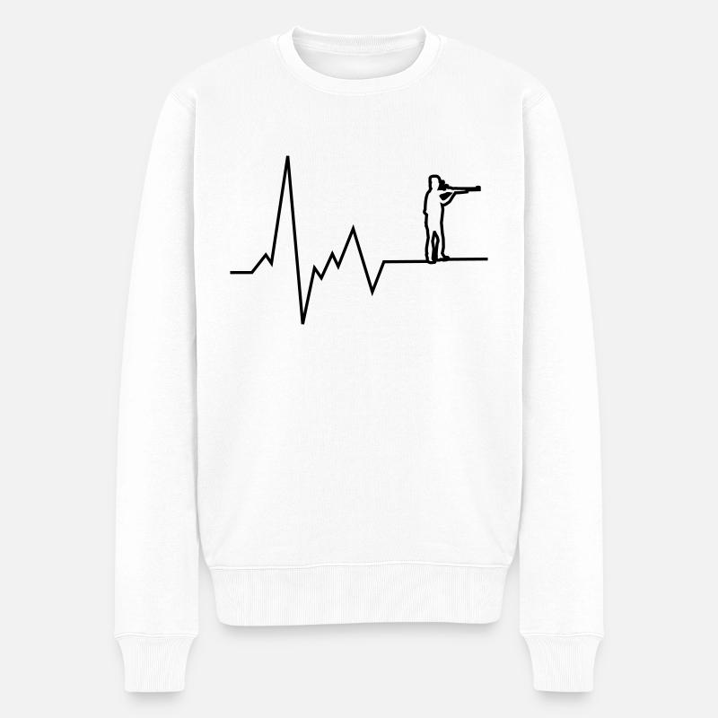 pulsation du cœur chasseur - Pull Premium bio Homme - blanc