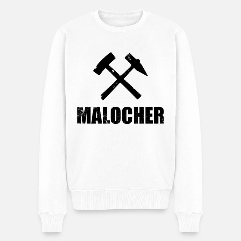 Malocher - Männer Premium Bio Pullover - Weiß