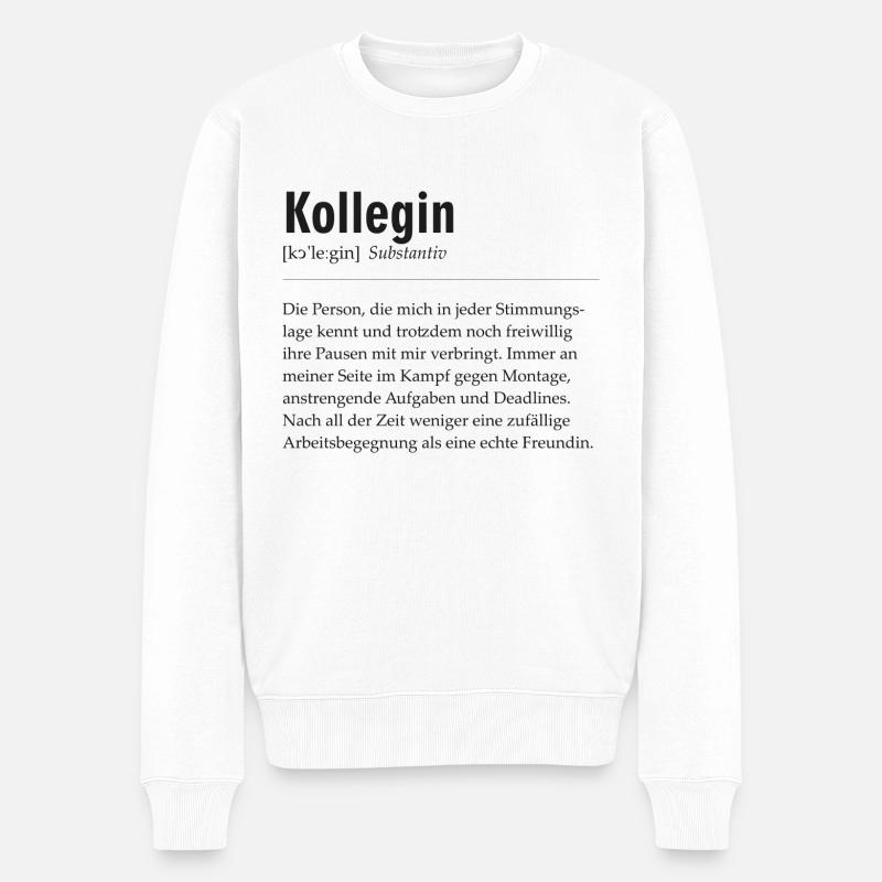 Spruchdesign - Kollegin - Männer Premium Bio Pullover - Weiß