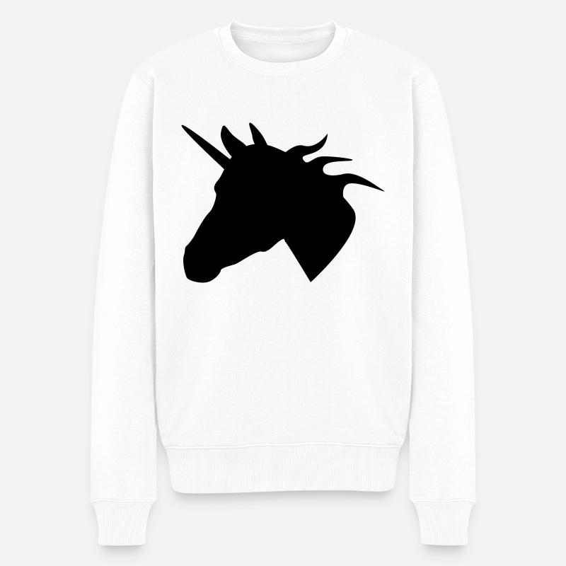 Lassen Sie sich von der Verzauberung der Einhörner verzaubern - Männer Premium Bio Pullover - Weiß