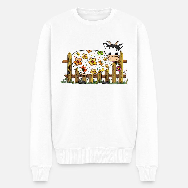 Vache - Pull Premium bio Homme - blanc