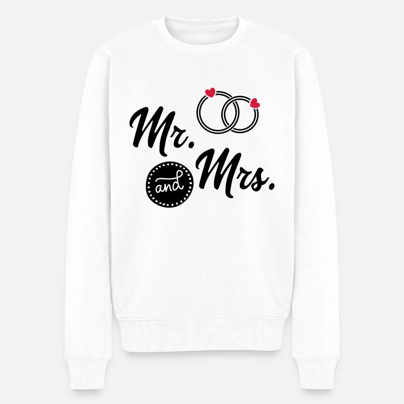 Hochzeit - Männer Premium Bio Pullover - Weiß