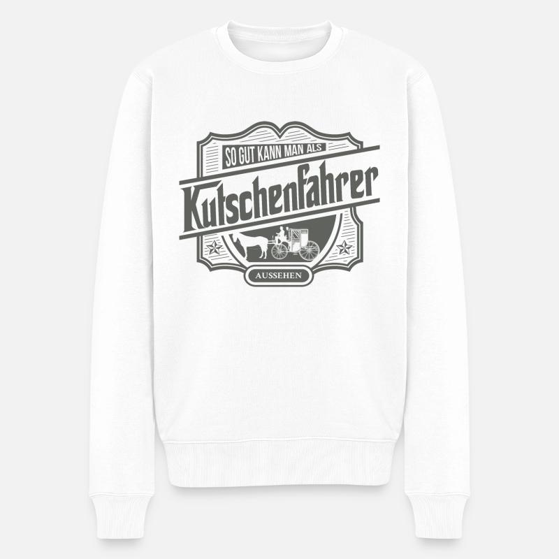 Calèche de chevaux - Pull Premium bio Homme - blanc