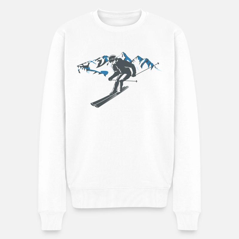 Skieurs Ski - Pull Premium bio Homme - blanc