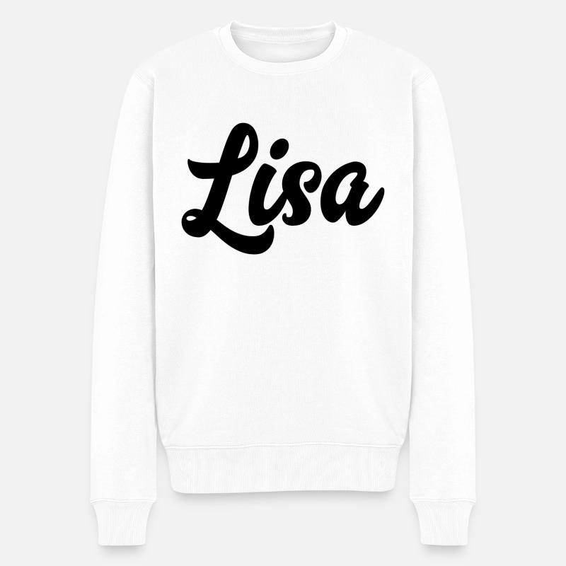 Lisa Custom Text Nom d’anniversaire - Pull Premium bio Homme - blanc