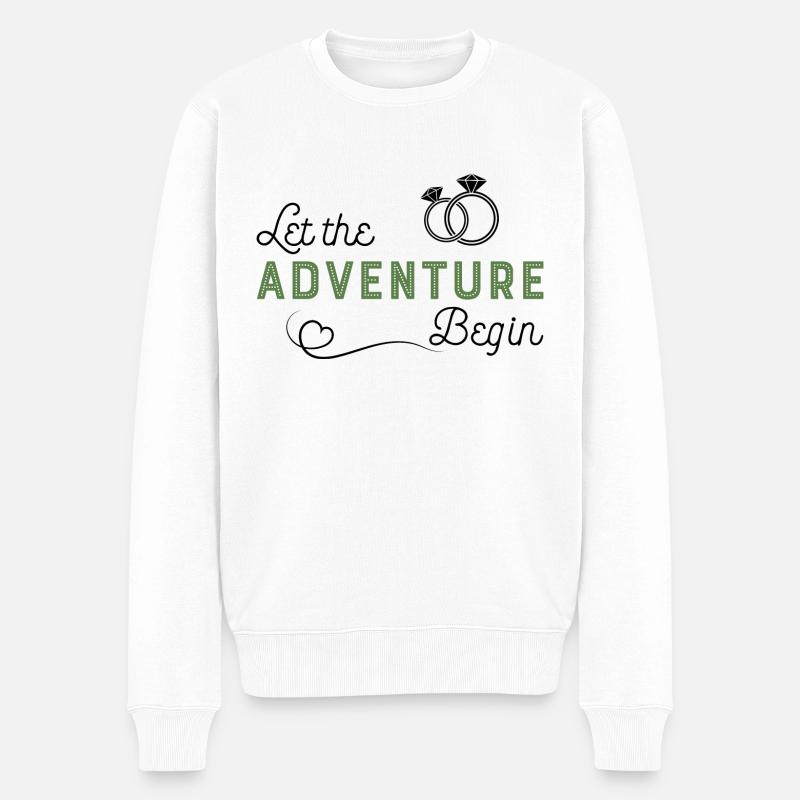 Hochzeit - Männer Premium Bio Pullover - Weiß