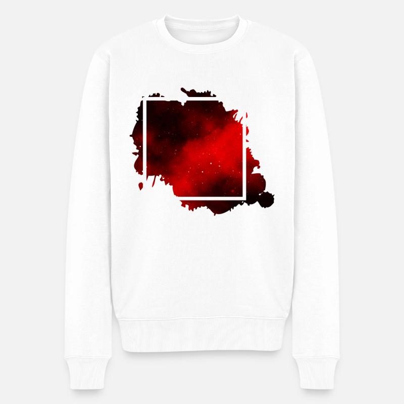 Space Square Red Univers - Pull Premium bio Homme - blanc