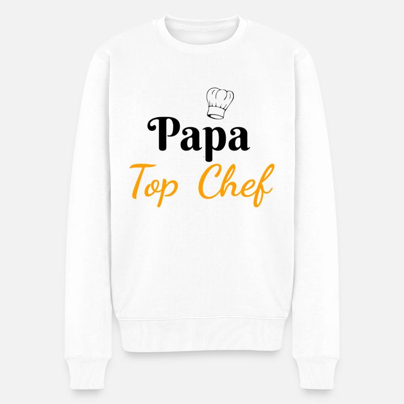 Papa Top Chef - Pull Premium bio Homme - blanc