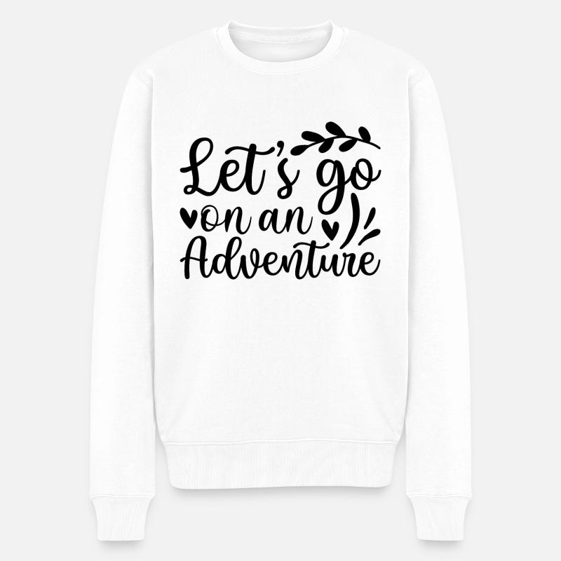 lässt auf ein Abenteuer gehen - Männer Premium Bio Pullover - Weiß