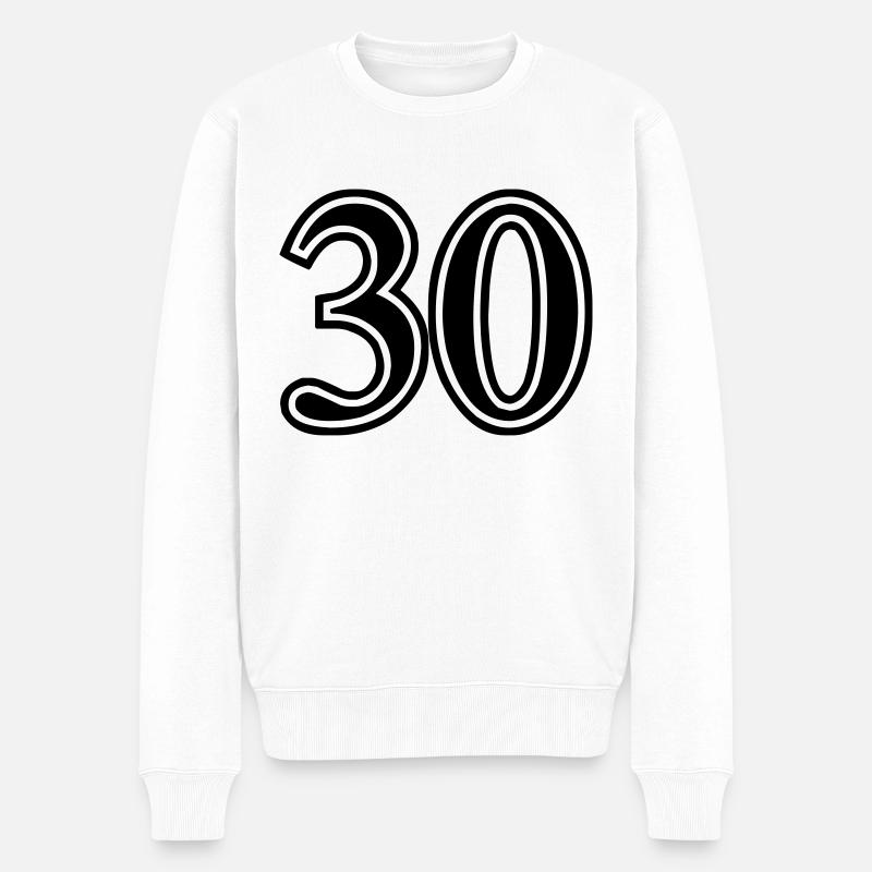 30 - Männer Premium Bio Pullover - Weiß