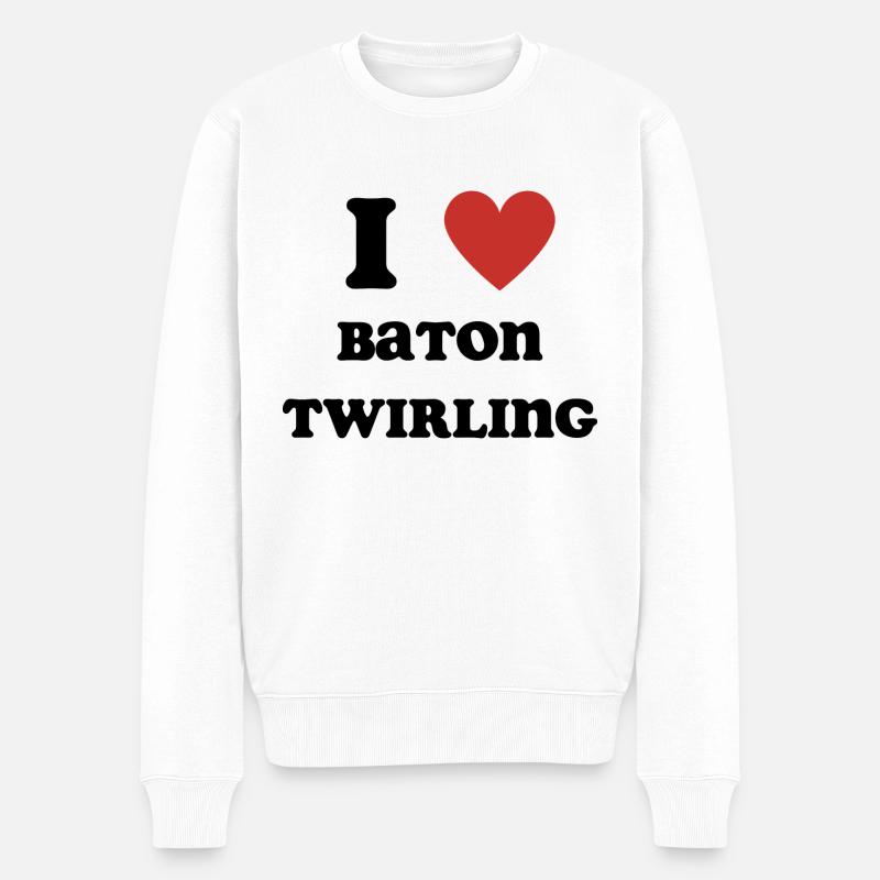 J’aime Baton Twirling - Pull Premium bio Homme - blanc