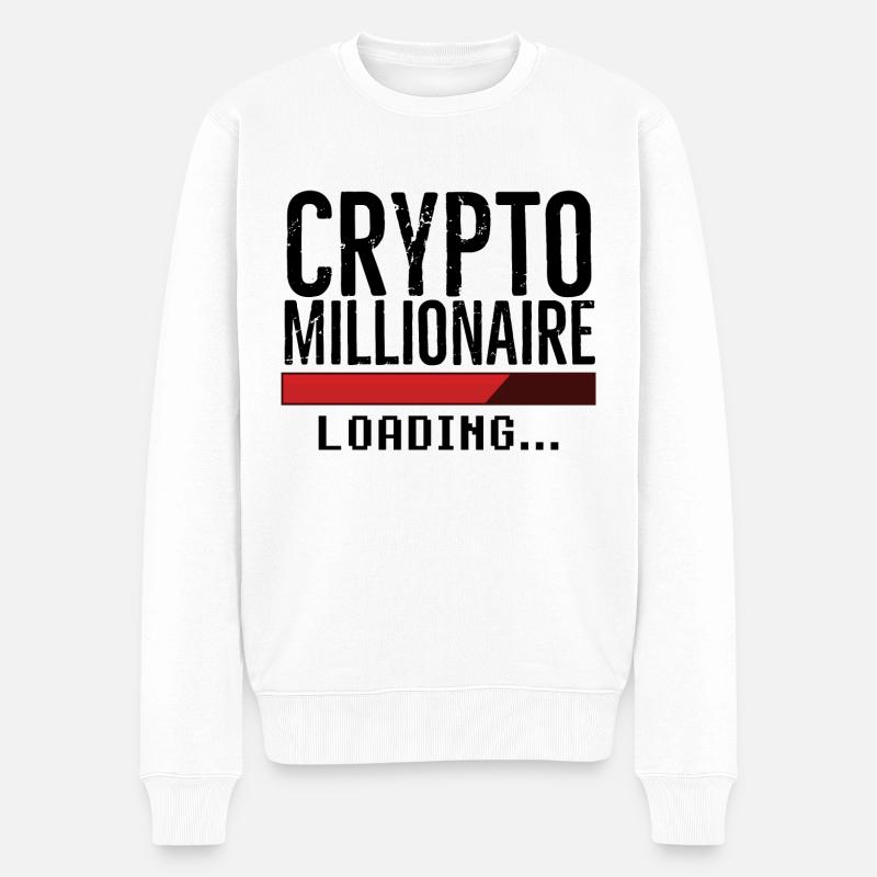 Bitcoin Crypto Millionär Laden - Männer Premium Bio Pullover - Weiß