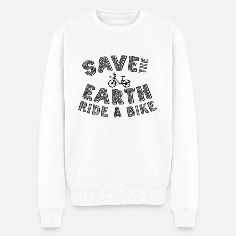 Sensibilisation à l’environnement à vélo - Pull Premium bio Homme - blanc