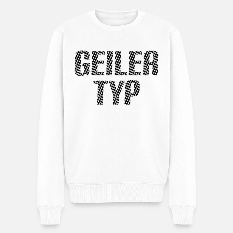 geiler typ schwarz - Männer Premium Bio Pullover - Weiß