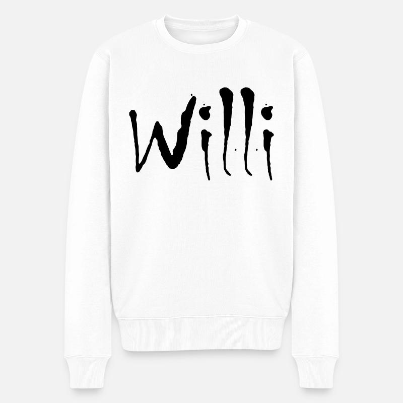willi - Männer Premium Bio Pullover - Weiß