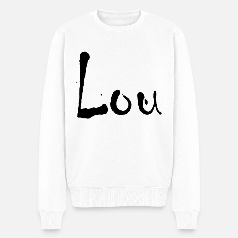 lou - Männer Premium Bio Pullover - Weiß