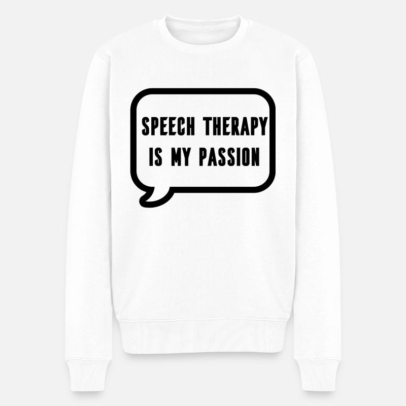 Logopäde Logopädin Logopädie Sprachtherapeut - Männer Premium Bio Pullover - Weiß