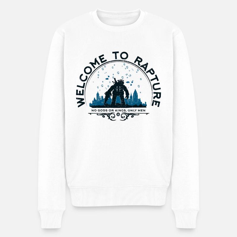 Willkommen bei Rapture - Männer Premium Bio Pullover - Weiß