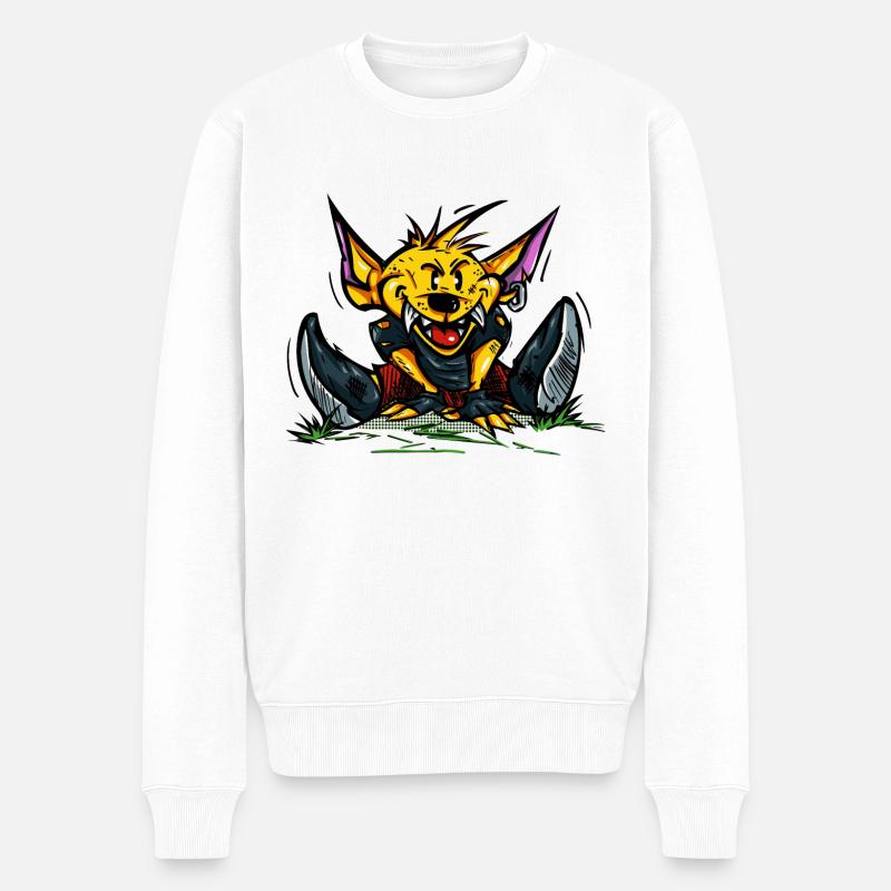 gelb farfadet - Männer Premium Bio Pullover - Weiß
