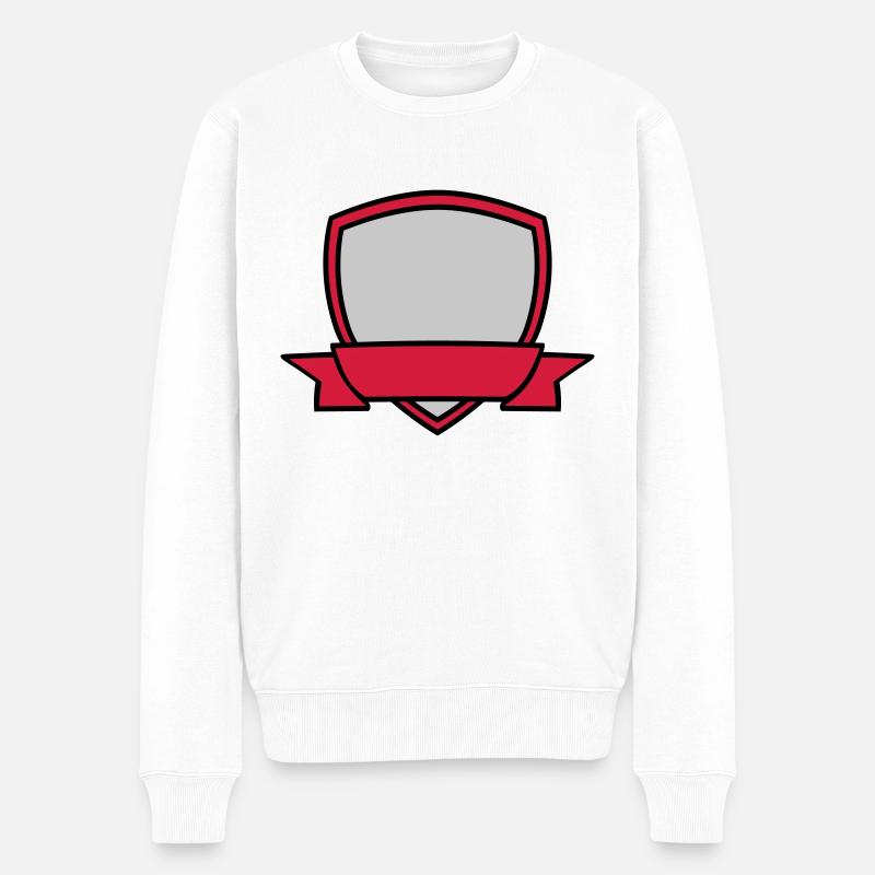 Schild Banner Leer - Männer Premium Bio Pullover - Weiß