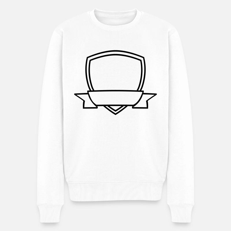 Banner Schild Leer - Männer Premium Bio Pullover - Weiß