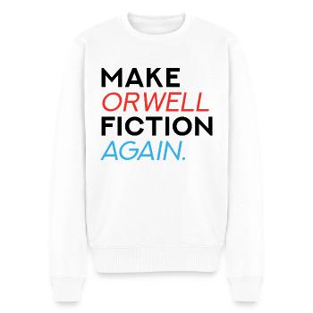 Refaire la fiction d’Orwell - Pull Premium bio Homme - blanc - Devant - Thijin (182cm)