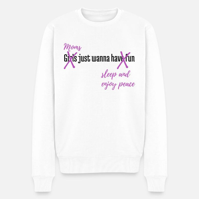 Les mamans ne font que dormir et profiter de la paix - Pull Premium bio Homme - blanc
