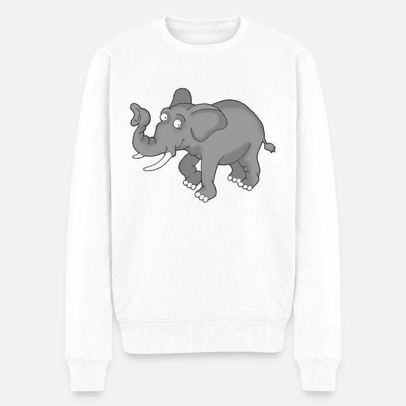 Eléphant 1 - Pull Premium bio Homme - blanc