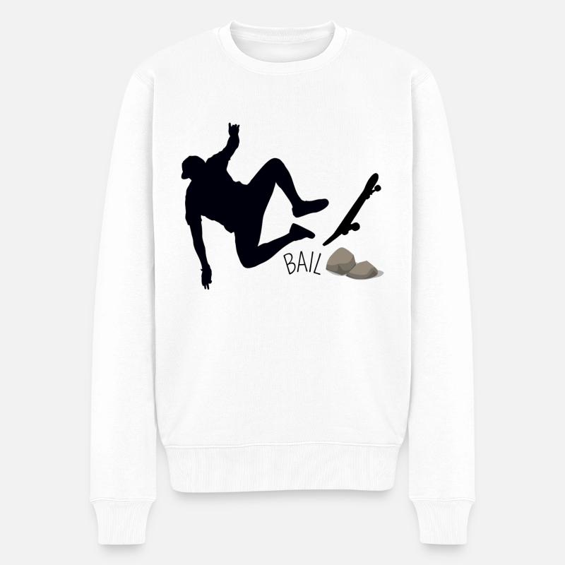 BAIL Skateboard - Männer Premium Bio Pullover - Weiß
