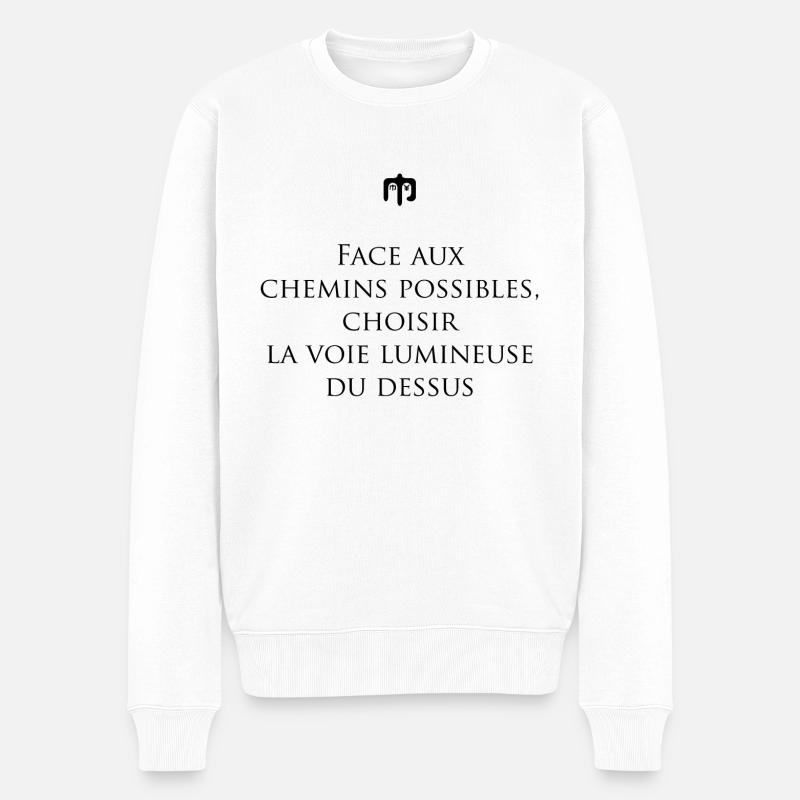 voielumineuse - Pull Premium bio Homme - blanc
