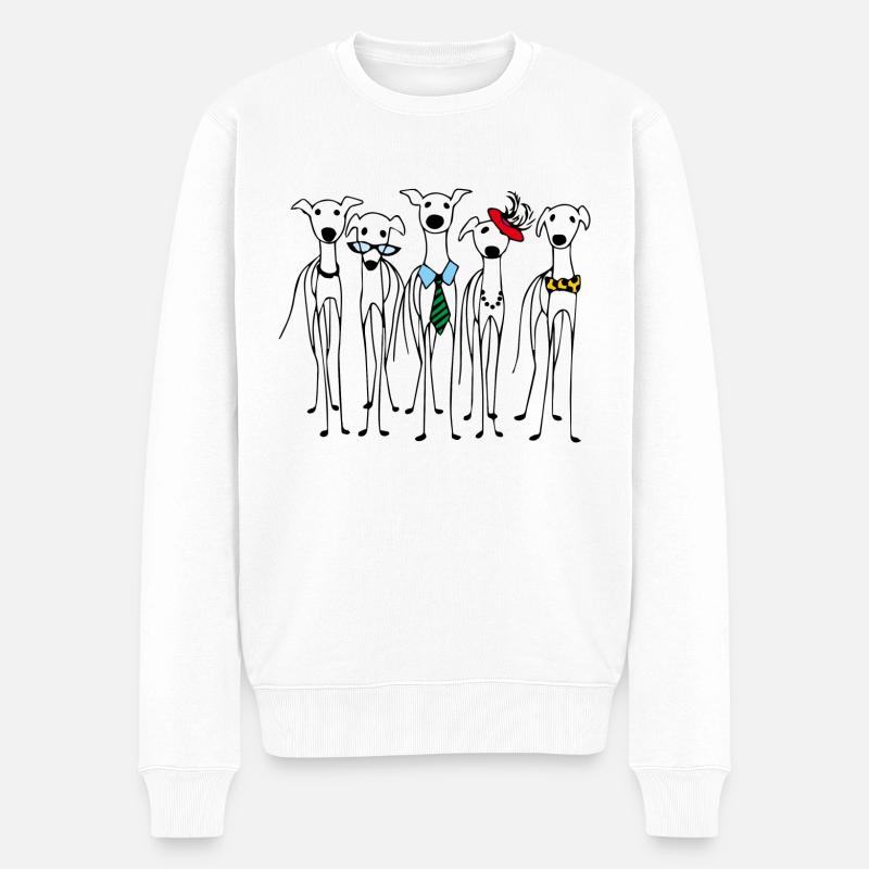 Windhunde Party - Männer Premium Bio Pullover - Weiß