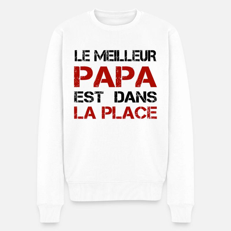 Papa dans la place - Pull Premium bio Homme - blanc