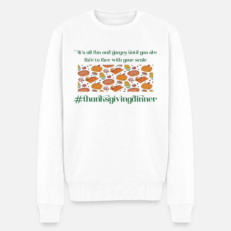 Thanksgivingdinner - Männer Premium Bio Pullover - Weiß