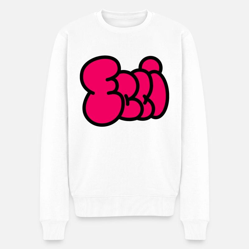 Ballonschrift ELLI pink - Männer Premium Bio Pullover - Weiß