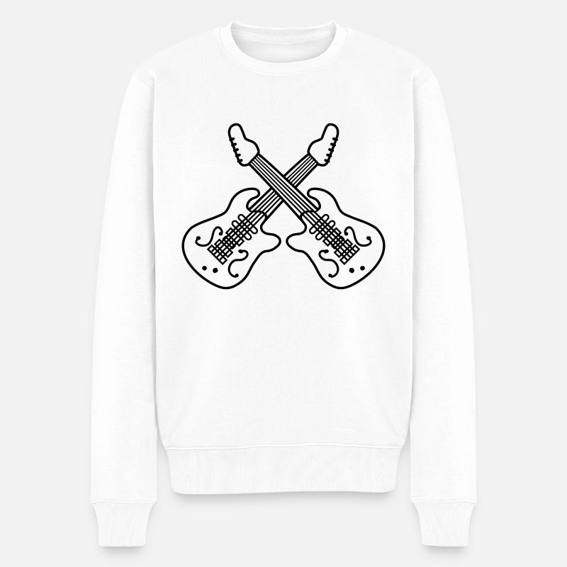Guitares Cross 2 E - Pull Premium bio Homme - blanc