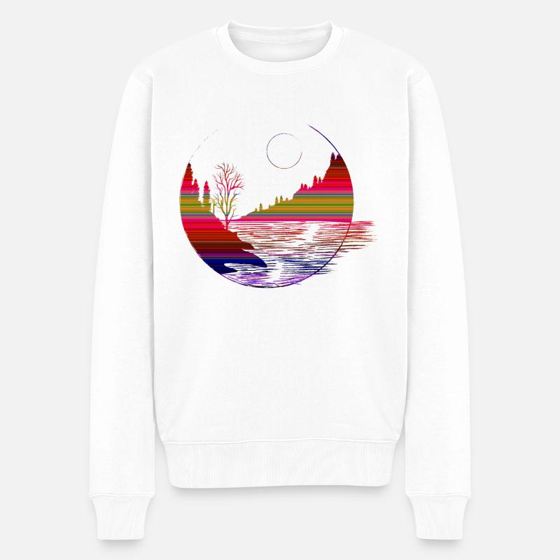 Paysages de forme géométrique - Pull Premium bio Homme - blanc
