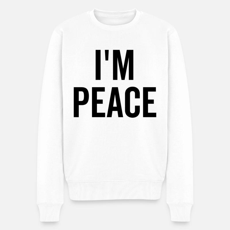 Ich bin Frieden - Männer Premium Bio Pullover - Weiß