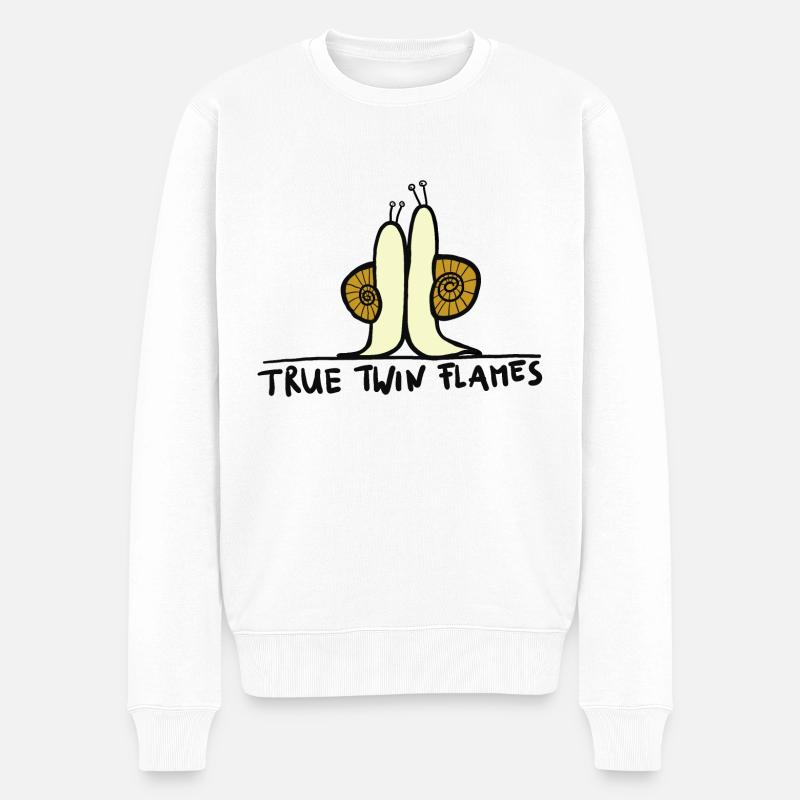 true twin flames - Männer Premium Bio Pullover - Weiß