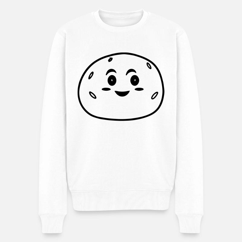 Patate avec visage souriant - Pull Premium bio Homme - blanc