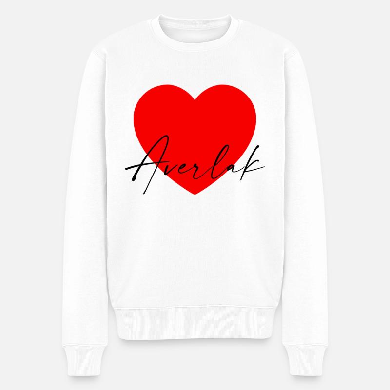 i Love Averlak - Männer Premium Bio Pullover - Weiß
