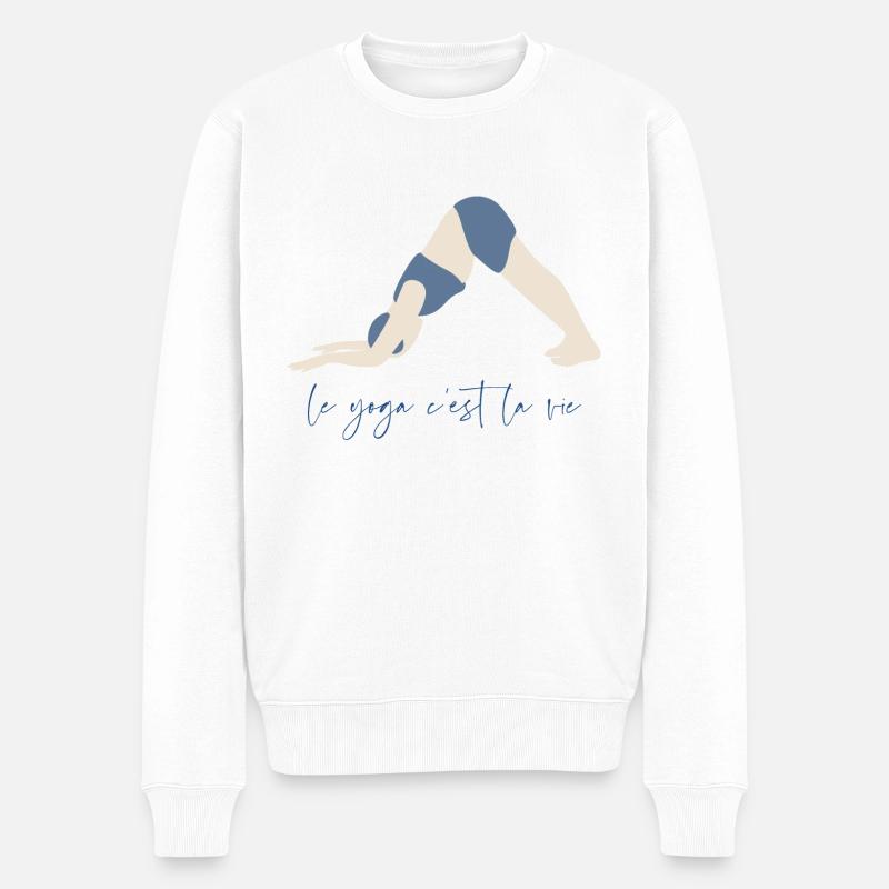 Le yoga c'est la vie - Pull Premium bio Homme - blanc