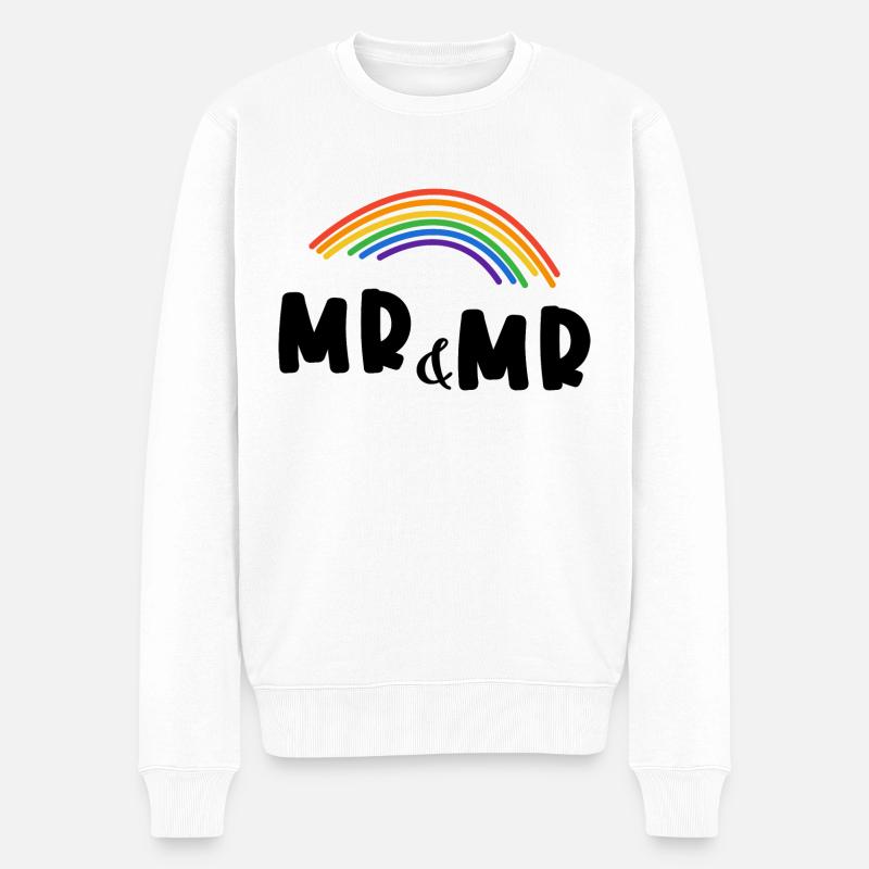 Herr und Herr Homo-Ehe. Geschenk - Männer Premium Bio Pullover - Weiß