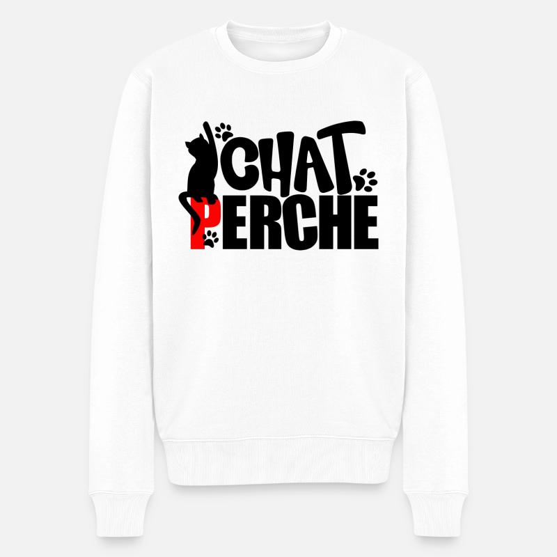 chat perché - Pull Premium bio Homme - blanc