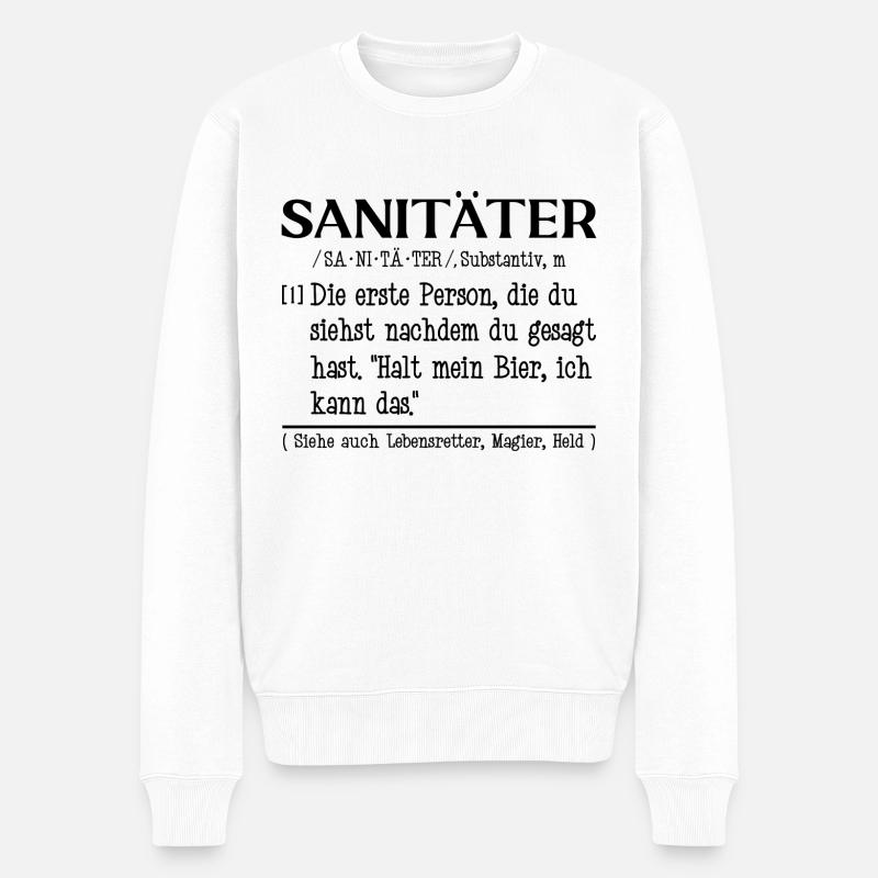 Definition Sanitäter - Männer Premium Bio Pullover - Weiß