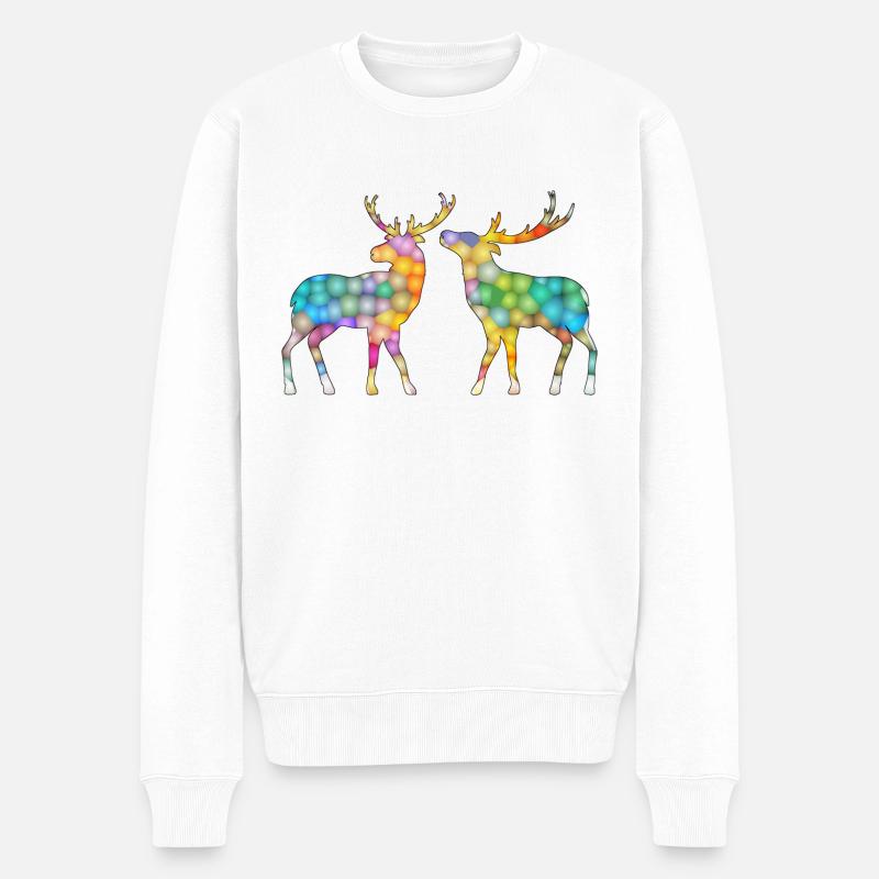 Cerf - Pull Premium bio Homme - blanc