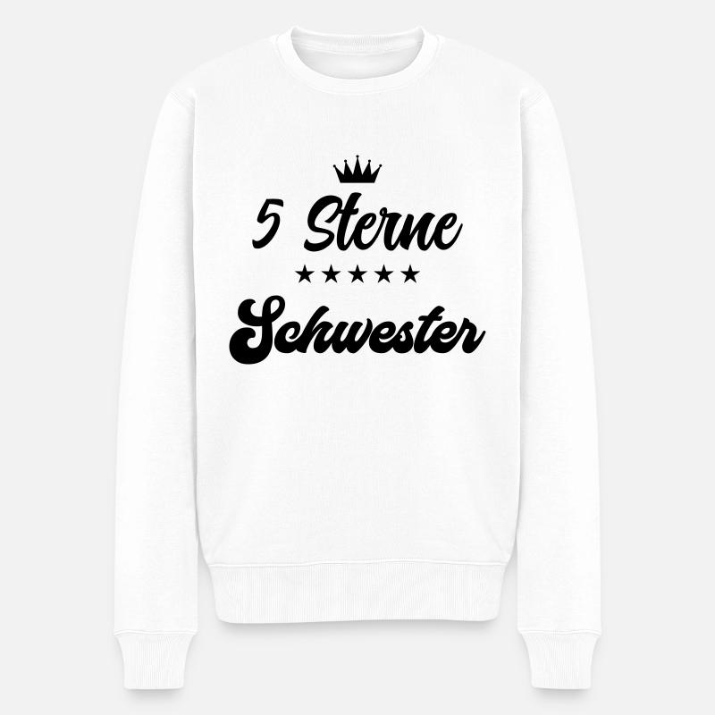 5 sterne schwester - Männer Premium Bio Pullover - Weiß