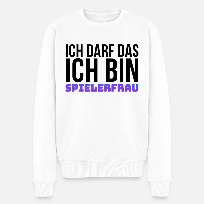 Spielerfrau - Männer Premium Bio Pullover - Weiß