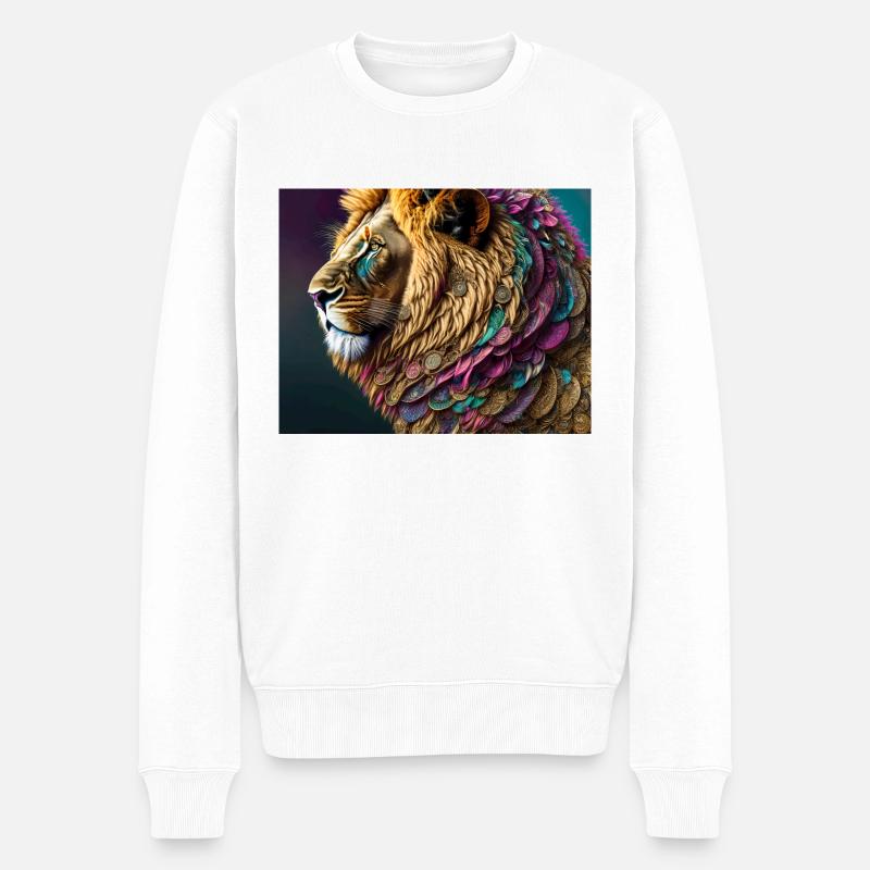 Lion - Pull Premium bio Homme - blanc