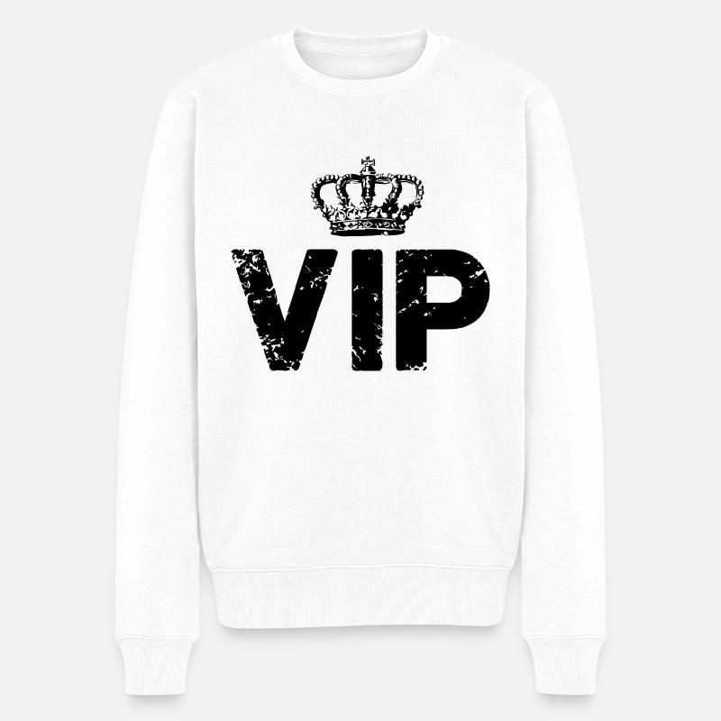 vip - Männer Premium Bio Pullover - Weiß