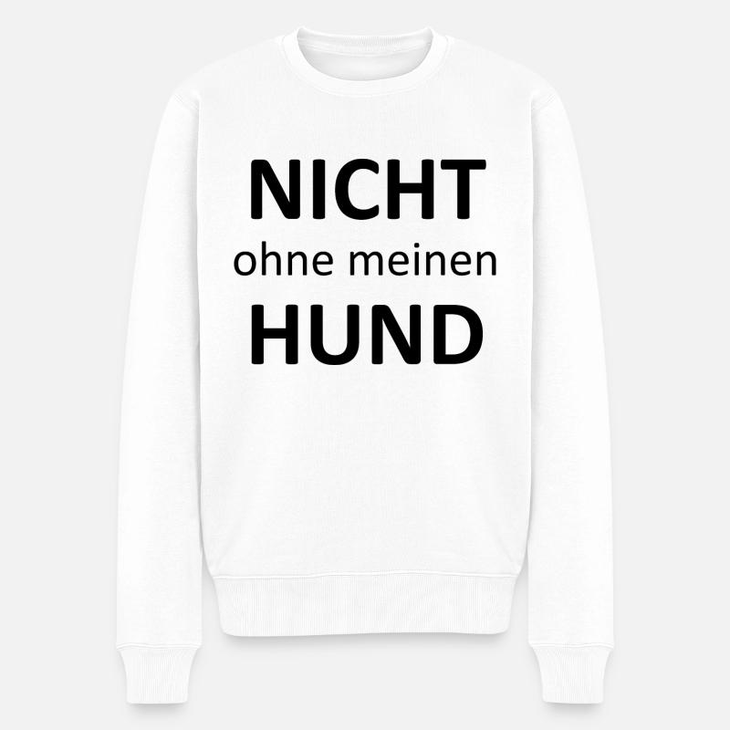 Dog Hund - Männer Premium Bio Pullover - Weiß